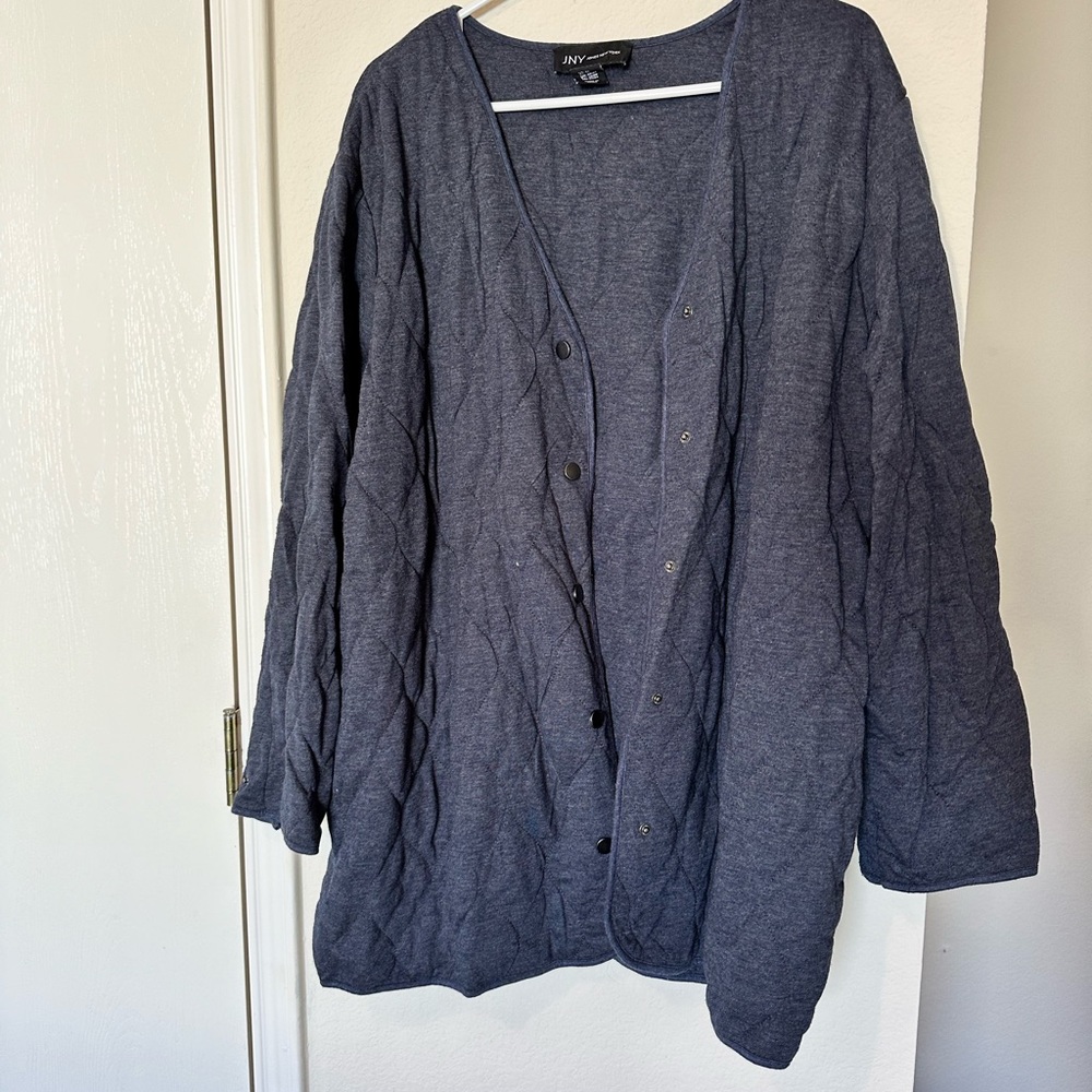 Frumpy blue quilted sweater/jacket